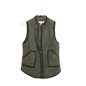 41 Hawthorn herringbone zip front wool blend vest size XS